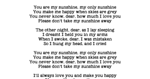 you are my sunshine lyrics